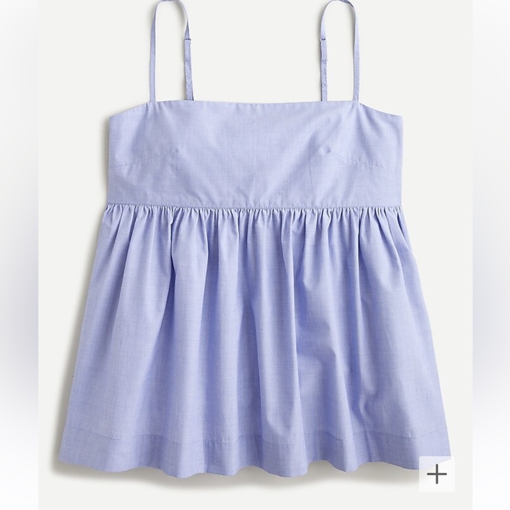 J. Crew End-on-end cotton camisole top blue peplum top